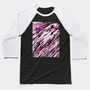 Pink And Grey Abstract Art Baseball T-Shirt